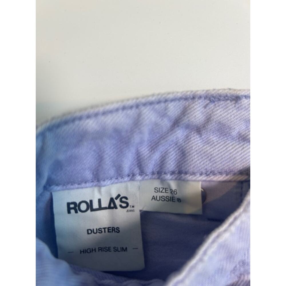 Outer Banks Rolla’s Dusters Distressed High Waist Lavender Denim Shorts Sz 4 26 - Picture 6 of 6